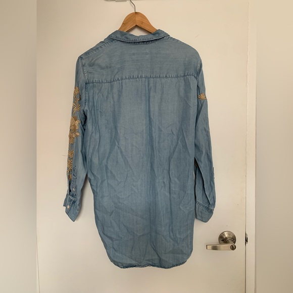 Zara Premium Denim Embroidered Blouse - Picture 6 of 6